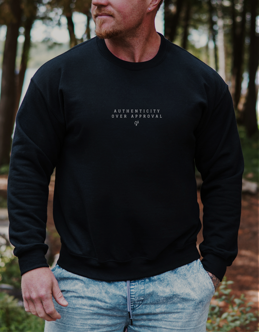 AUTHENTICITY OVER APPROVAL Crewneck | Black